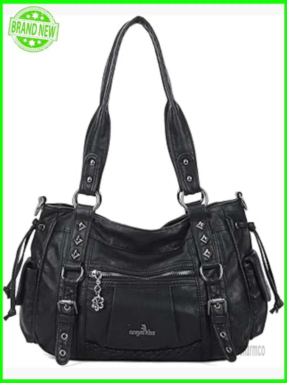 Vegan Leather Hobo Tote with Adjustable Strap Fits 13